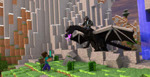 Intense Minecraft Battle Wallpaper