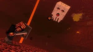 Intense Minecraft Battle Scene Wallpaper