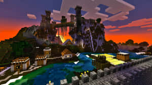 Intense Minecraft Survival Adventure Wallpaper