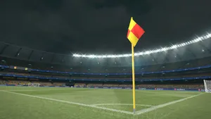 Intense Moment As Player Takes A Corner Kick Wallpaper