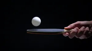 Intense Moment At Table Tennis Match Wallpaper