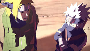 Intense Moment Between Kakashi And Minato Wallpaper