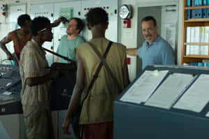 Intense Moment In Captain Phillips Film Wallpaper