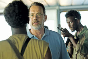 Intense Moment In Captain Phillips Film Wallpaper