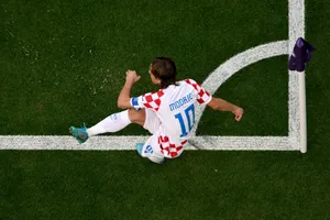 Intense Moment Of A Corner Kick In A Football Match Wallpaper