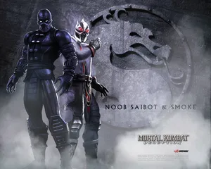 Intense Mortal Kombat Battle: Noob Saibot In Action Wallpaper