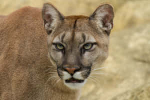 Intense Mountain Lion Gaze Wallpaper