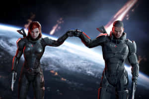 Intense Multiplayer Action In The Mass Effect Universe Wallpaper