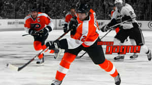 Intense N H L Action Simon Gagne Wallpaper