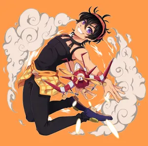 Intense Narancia Ghirga Action Pose Wallpaper