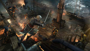 Intense Naval Battles In Assassin's Creed 4: Black Flag Wallpaper