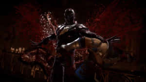 Intense Noob Saibot In Mortal Kombat Action Wallpaper