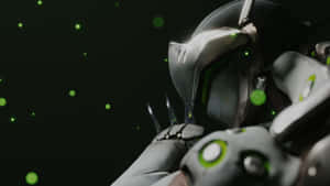 Intense Overwatch Genji Action In Battle Wallpaper