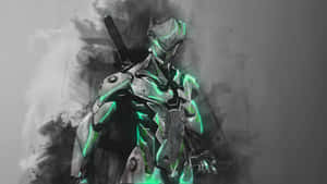 Intense Overwatch Genji Action Wallpaper