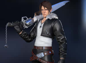 Intense Portrait Of Squall Leonhart - Final Fantasy Viii Hero Wallpaper