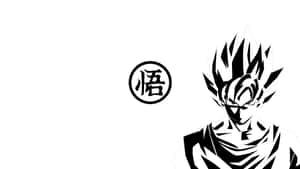 Intense Power Radiates From The Super Saiyan God In This Black And White Dragon Ball Illustration Wallpaper