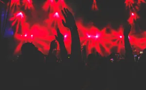 Intense Red Spectrum At A Live Concert Wallpaper