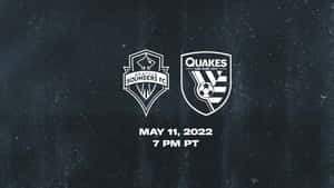 Intense Rivalry: Logos Of Seattle Sounders Fc And Quakes Wallpaper