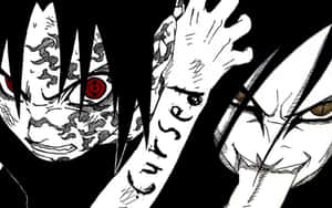 Intense Sasuke Uchiha With Cursed Mark Unleashed Wallpaper