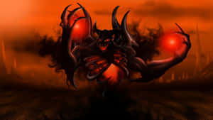 Intense Shadow Fiend In Action Wallpaper