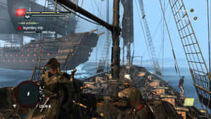 Intense Ship Combat In Assassin's Creed 4: Black Flag Wallpaper