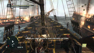 Intense Ship Combat In Assassin's Creed 4: Black Flag Wallpaper