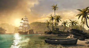 Intense Ship Combat In Assassin's Creed 4 Black Flag Wallpaper