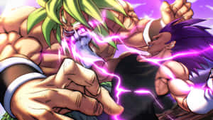 Intense Showdown Between Vegeta And Broly Wallpaper