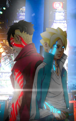 Intense Showdown: Boruto Vs Kawaki Wallpaper