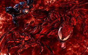 Intense Showdown: Carnage Vs. Venom Wallpaper