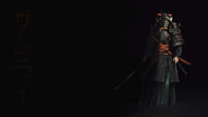 Intense Silhouette Of A Samurai In Battle Wallpaper