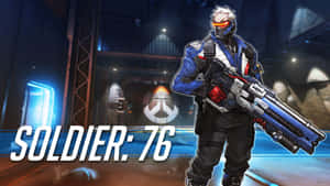 Intense Soldier 76 Action On The Battlefield Wallpaper