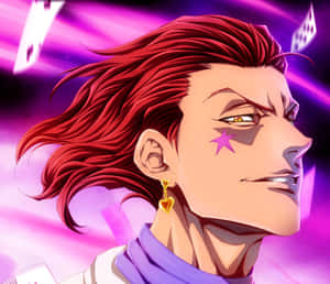 Intense Stare Of Hisoka Morow During Battle Wallpaper