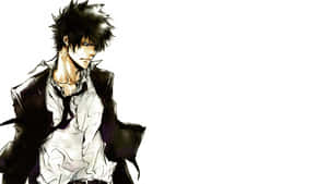 Intense Stare Of Shinya Kogami, Anime Character In Action Wallpaper