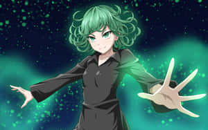 Intense Tatsumaki Unleashing Her Full Power Wallpaper