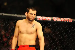 Intense Ufc Fighter Jon Fitch At The Mgm Grand Garden Arena Wallpaper