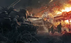 Intense_ W W I I_ Battle_ Scene Wallpaper