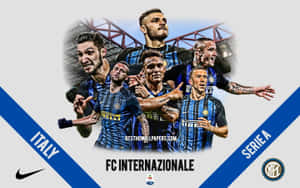 Inter Milan Players Celebrating A Goal Wallpaper