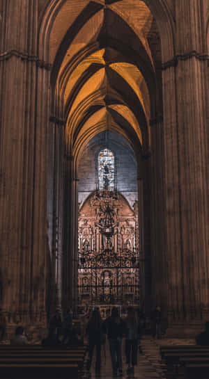 Interior Of The Seville Cathedral Wallpaper