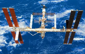 International Space Station Orbiting Earth Wallpaper