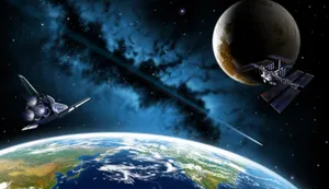 International Space Station Orbiting Earth Wallpaper