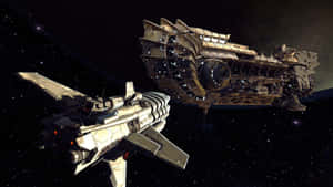 Interstellar_ Ship_ Engagement Wallpaper