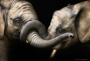 Intertwined Elephant Trunks Wallpaper