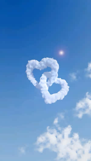 Intertwined Heart Clouds Wallpaper