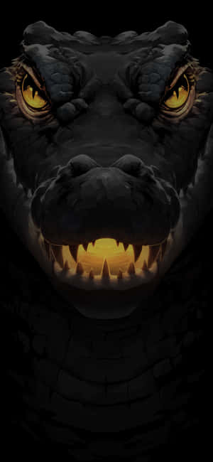 Intimidating Black Crocodile Face Wallpaper