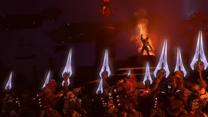 Intimidating Halo Arbiter Ready For Battle Wallpaper