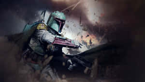 Intimidating Jango Fett - Star Wars Bounty Hunter Wallpaper
