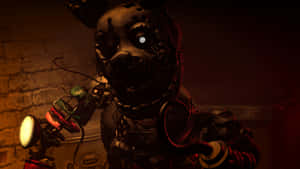 Intimidating Scraptrap On A Grungy Background Wallpaper