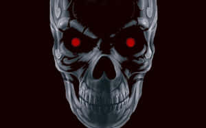 Intimidating Skullwith Red Eyes Wallpaper