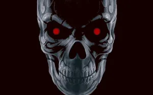 Intimidating Skullwith Red Eyes Wallpaper